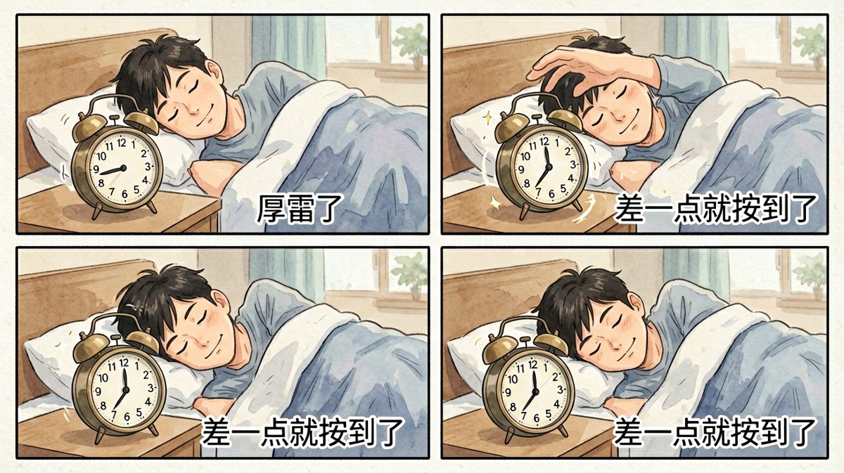 哈哈，已灭！……等等闹钟怎么还在响？