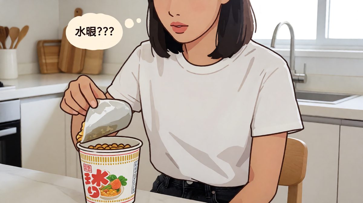 发现水放少了，一脸震惊