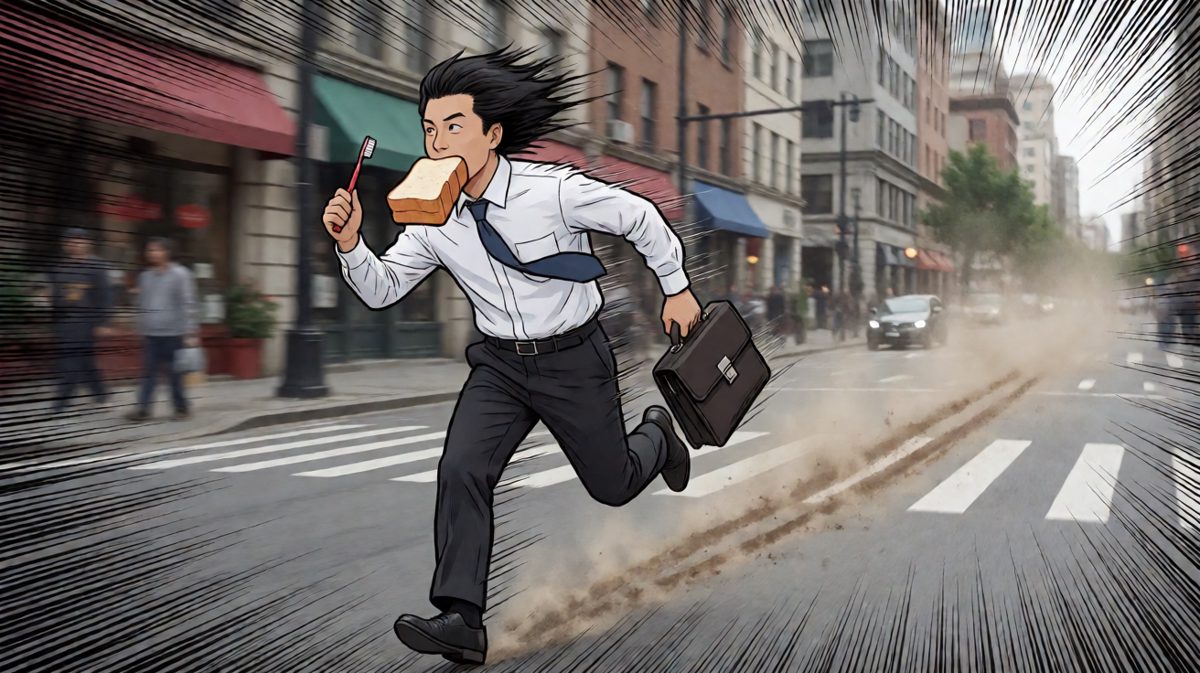 一路狂奔，早饭都顾不上，只为了卡点打卡！