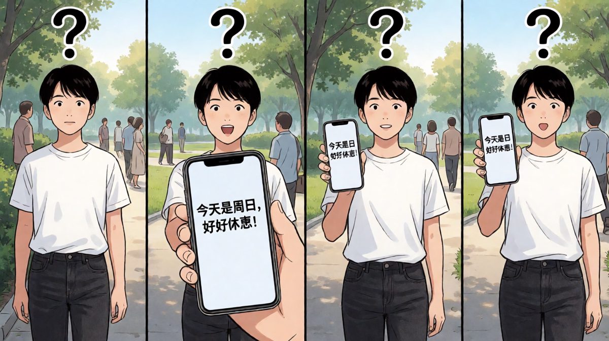 手机一看不好了——今天竟然是周日！
