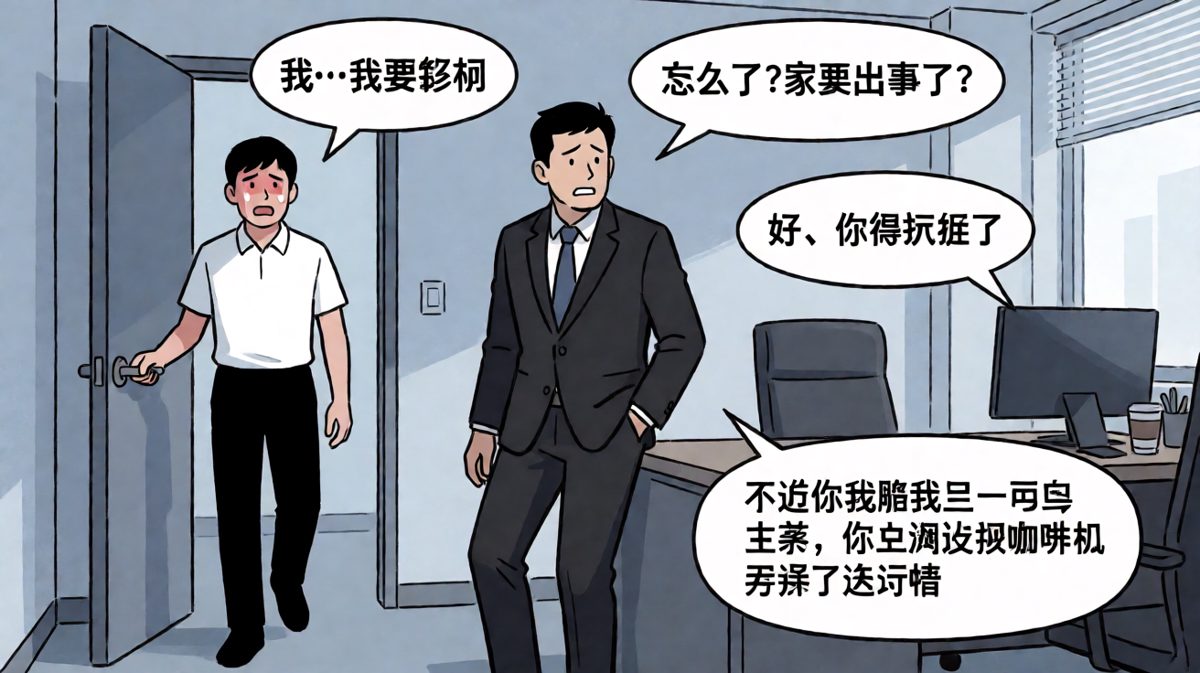 员工以为老板要挽留，结果是要扣钱