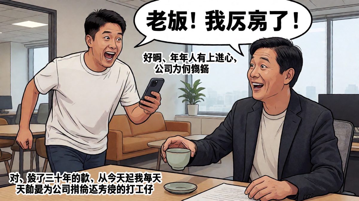 员工买房感动老板，然后宣布更努力还贷