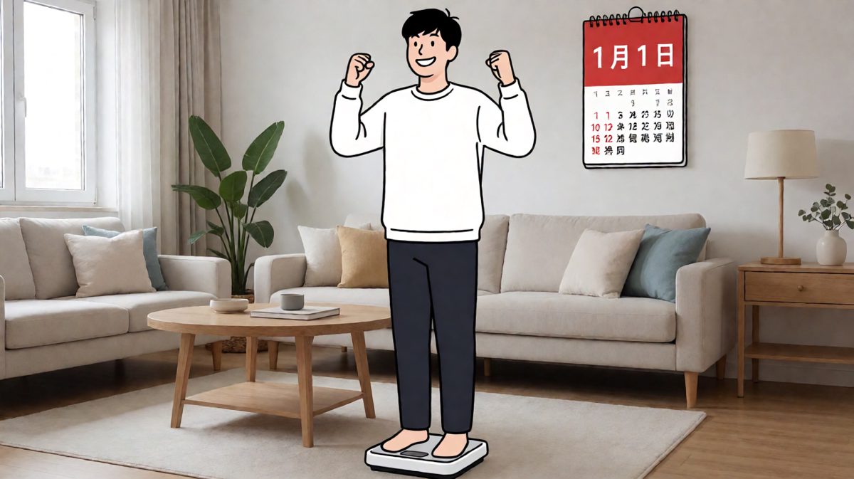 新年第一天，站在体重秤上立下豪言壮语：今年一定瘦！