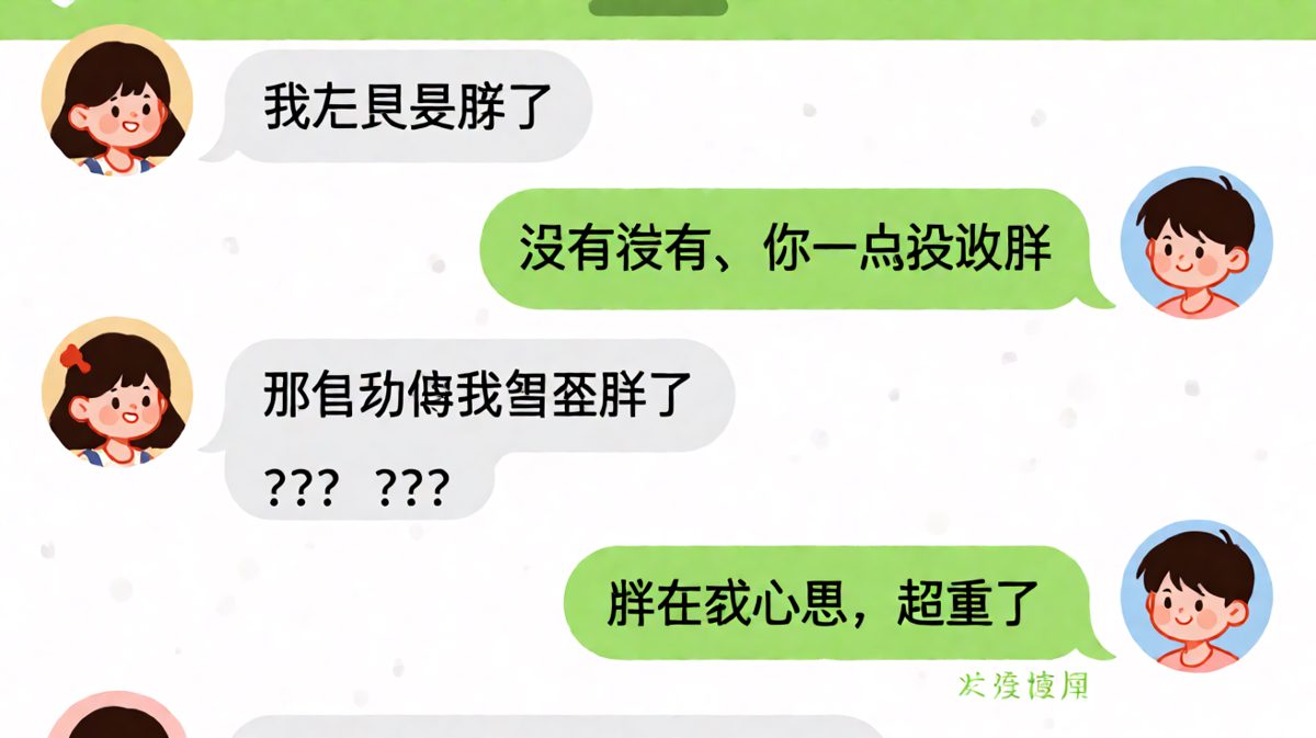 女生问胖不胖，男生的土味情话反而成功把天聊死