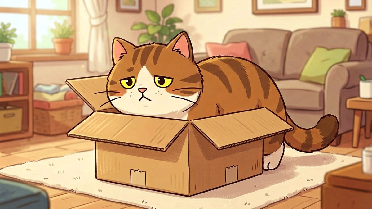 猫：只要我够胖，纸箱就是我的形状记忆模具