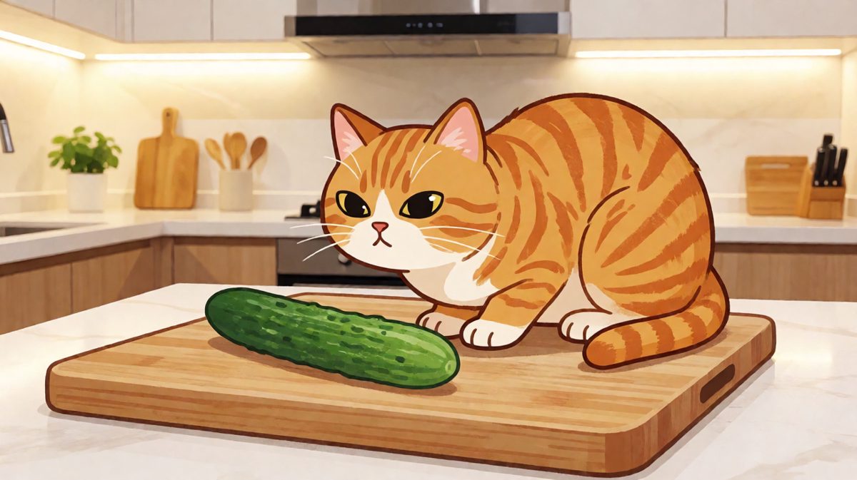 猫：谁把这绿色毒蛇放我面前的？！