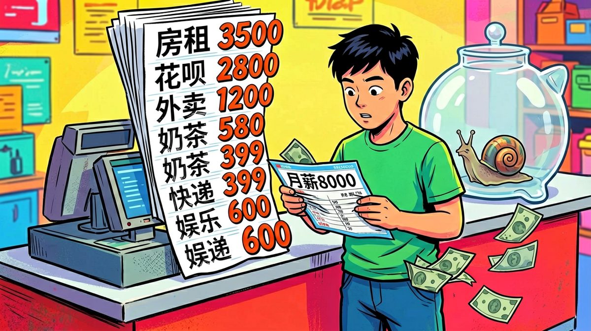 工资就像大姨妈，一个月来一次，一周就没了