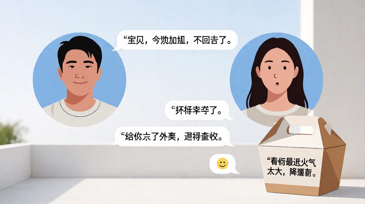 以为收到惊喜外卖，结果男生暗中嫌弃老婆脾气差