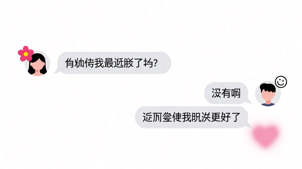 女生试探性问胖没胖，男生神回复靠眼光取胜