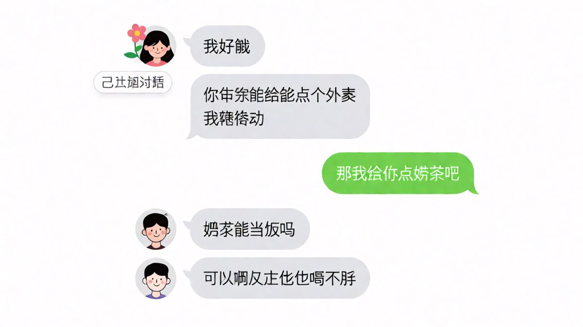 点外卖的拉扯最终以男生嘴硬收场