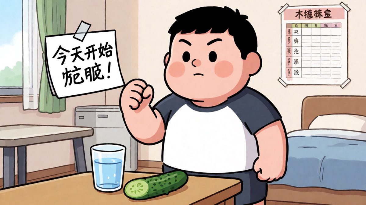 雄心壮志的第一步：立下减肥flag。