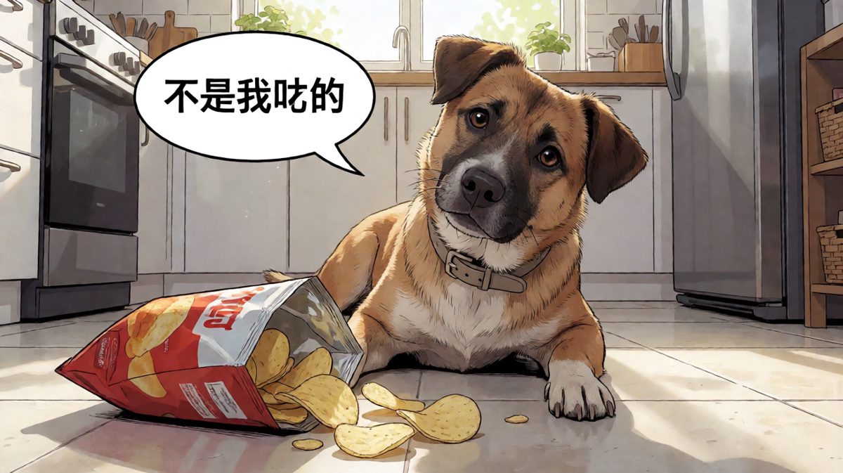 狗：我确实只吃了一整袋而已
