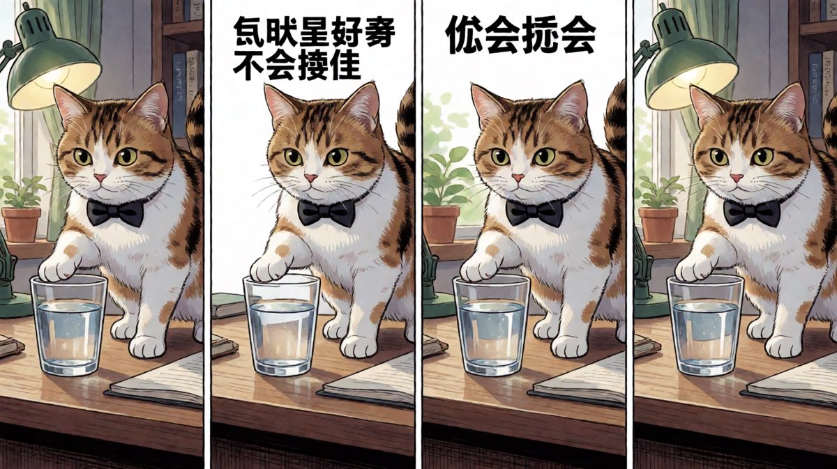 猫咪：我的任务就是把你的杯子弄下去