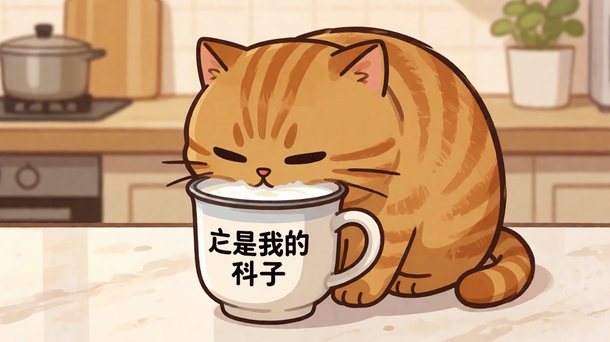 这只猫把马克杯当成了洗脸盆，还喝出了仪式感。