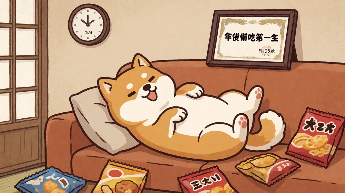 柴犬表示：深夜的薯片，才是生活真正的意义。
