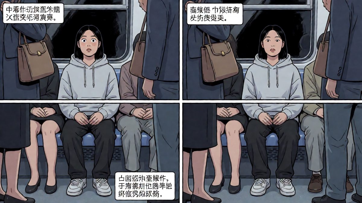 早高峰地铁，被挤成扁平人