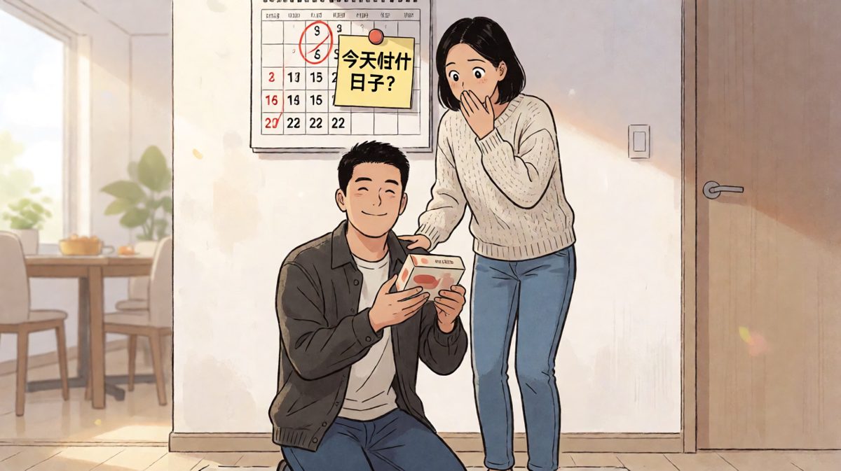 图2｜她以为要纪念日礼物，其实是她要催他洗袜子