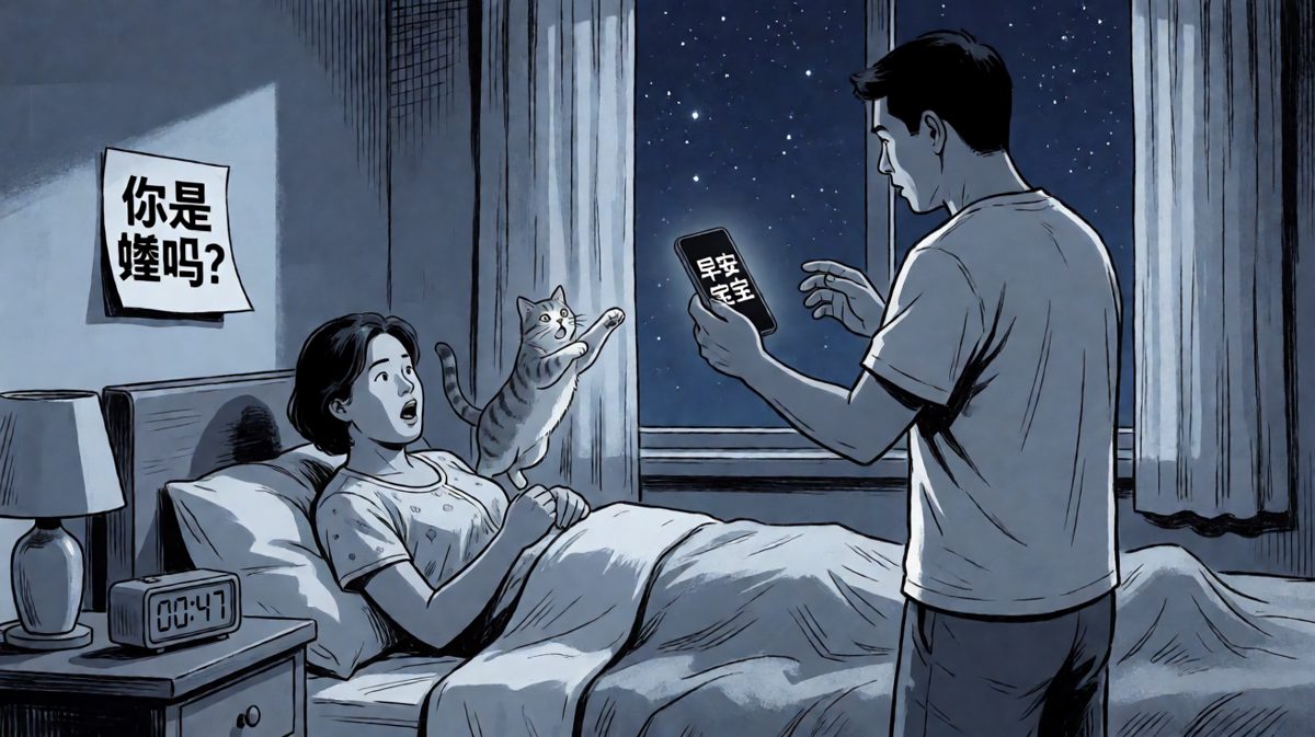 图4｜他说早安，她发现现在是半夜十二点四十七分