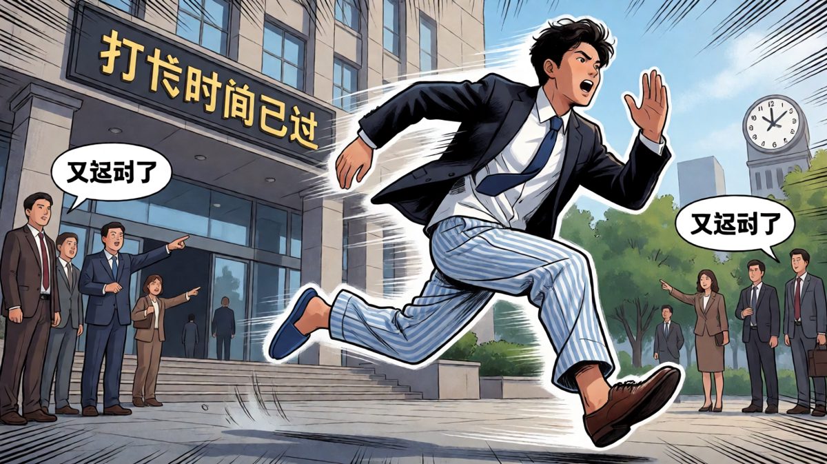 穿着混搭狂奔出门，最终还是错过了打卡