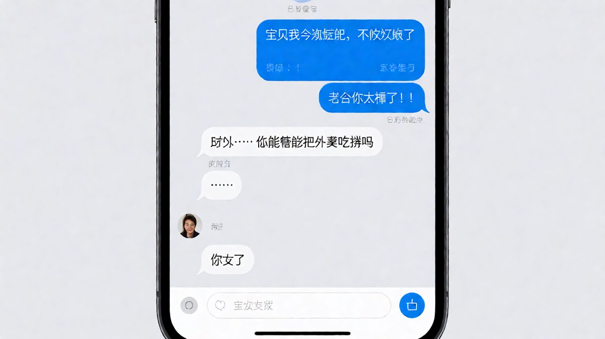 说减肥却偷偷把夜宵甩锅给男友，男友已读不回。