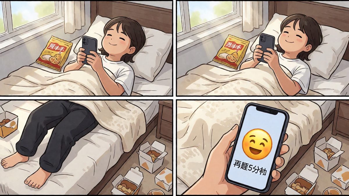 中午时分：手机和外卖才是真爱