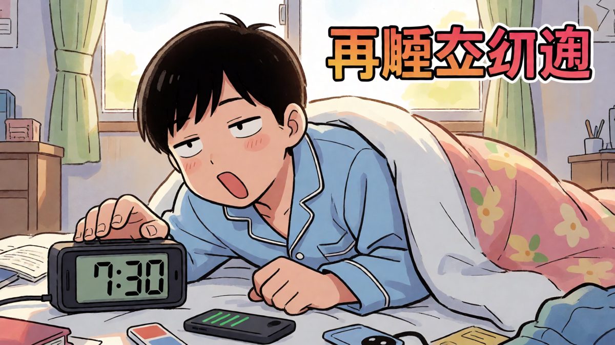 闹钟响了？再睡五分钟就好了……
