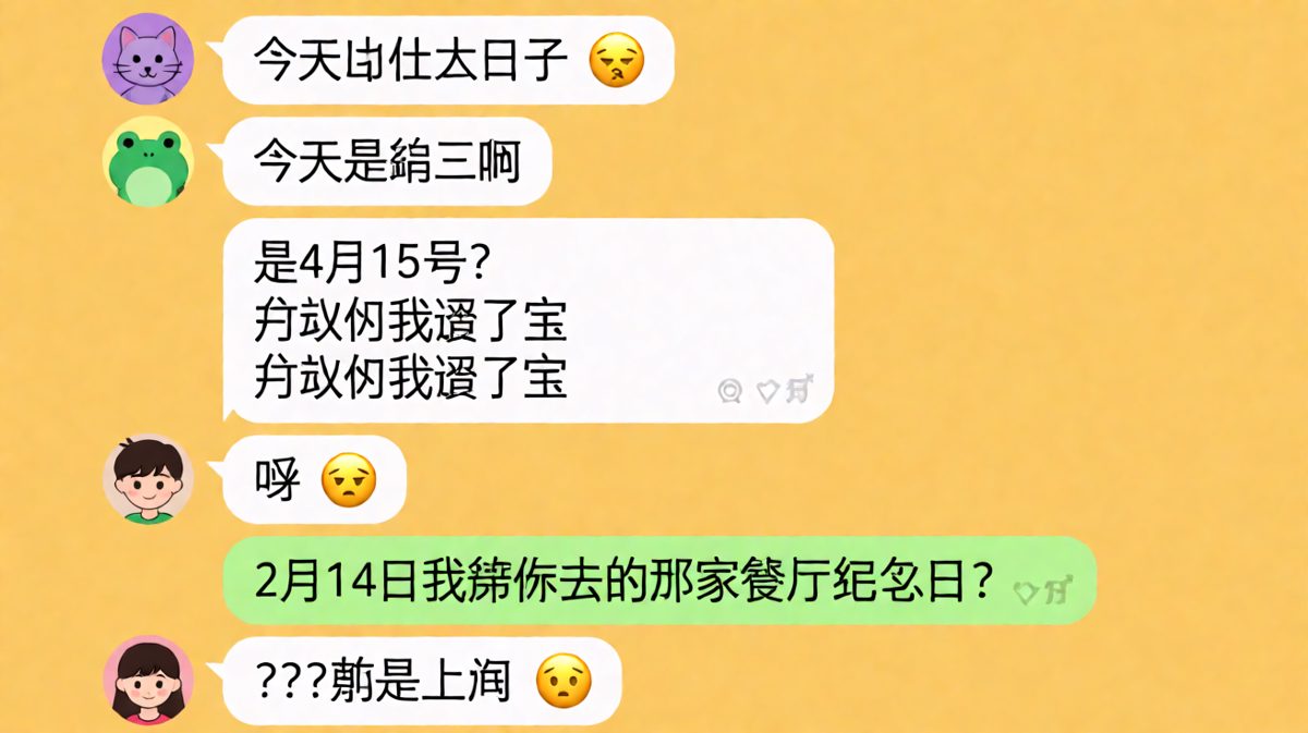纪念日对了一周，结果都不是真的