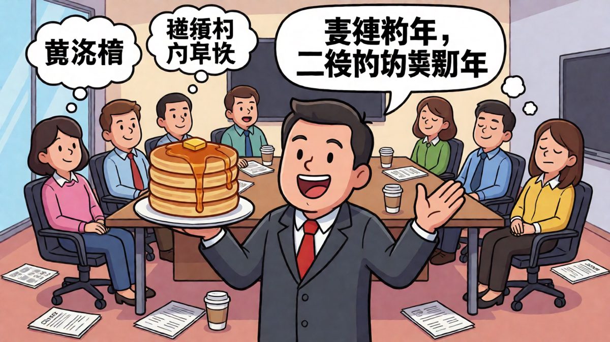 老板画饼现场：饼是圆的，饼是香的，就是……吃不进去。