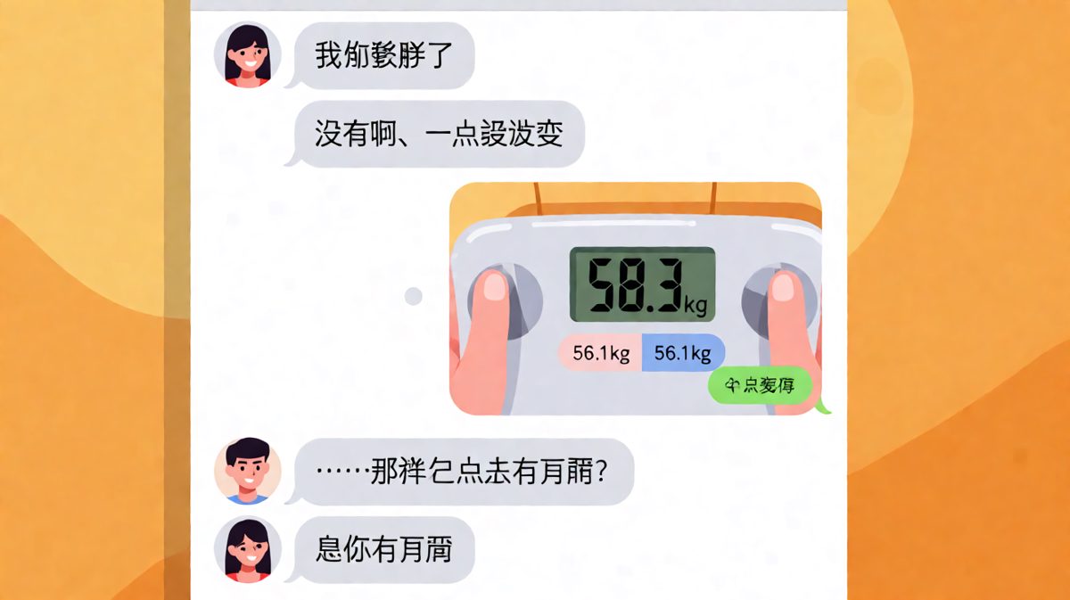 女生自报体重，男生试图圆场却越描越黑