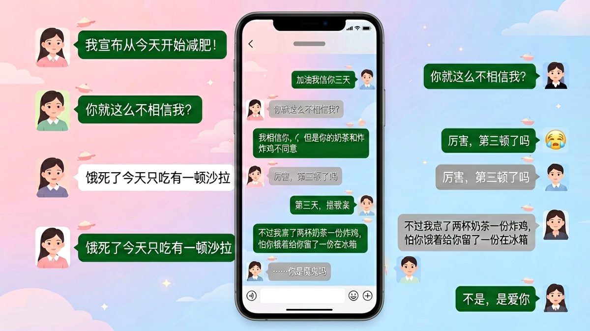 嘴上说相信女友减肥，转头就给冰箱塞炸鸡，这波操作让女友气笑了。