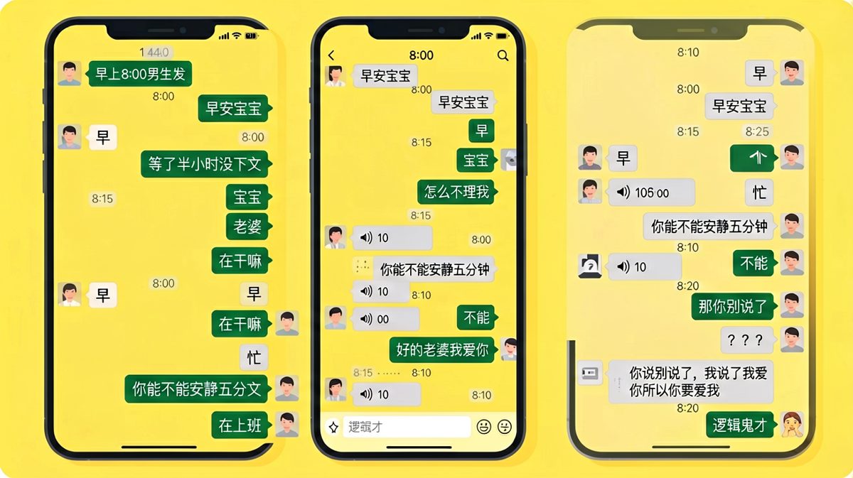 用离谱逻辑成功让女友从'别说了'变成'逻辑鬼才'，直男的歪理总能出奇制胜。