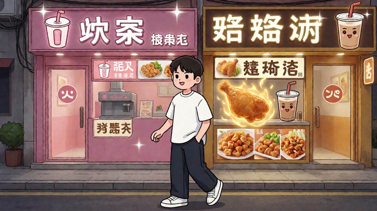 第2格：路过美食街，灵魂与食欲激烈交战