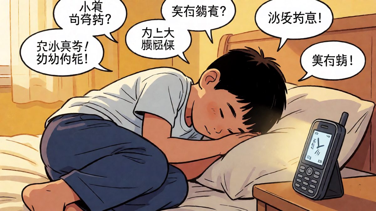 小明决定再次入睡，结果闹钟根本没有停。