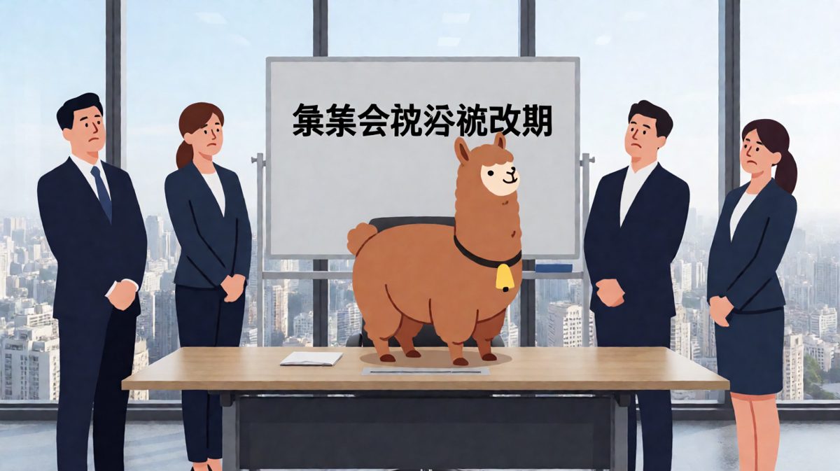 羊驼：从今天起这个会议室归我了，你们继续。