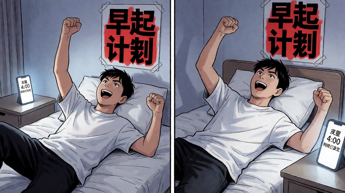 深夜立flag，信心满满设定早起闹钟