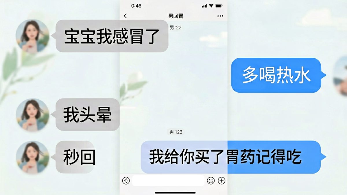 女说感冒，男乱吃药的反差萌
