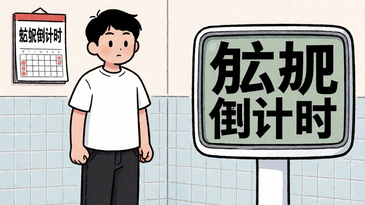 看着体重秤上的数字，小明显然受到了打击，当场立下减肥誓言。