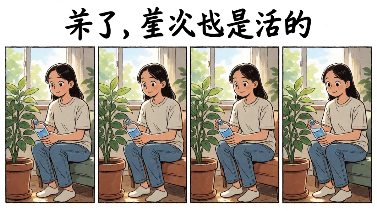 最终与这盆'自动不变化'的植物和解