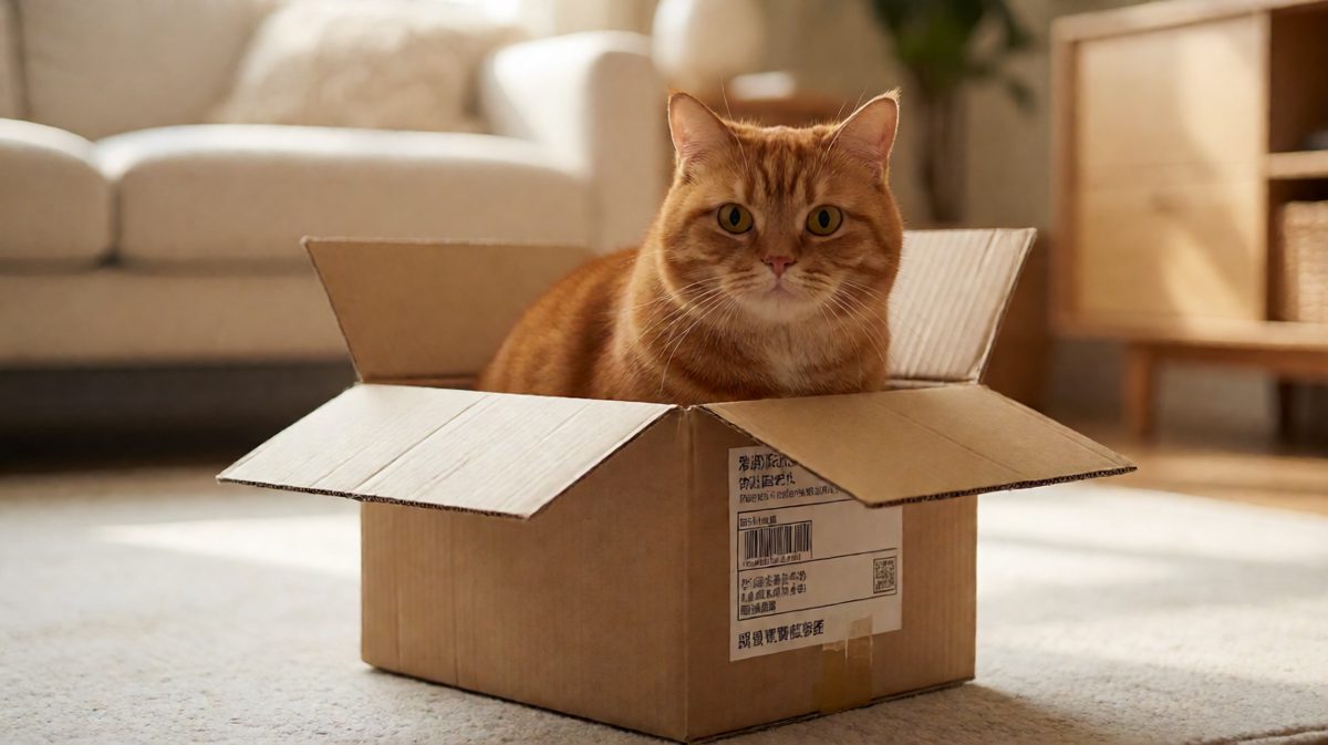 猫：只要我够胖，就能卡在任何一个盒子。