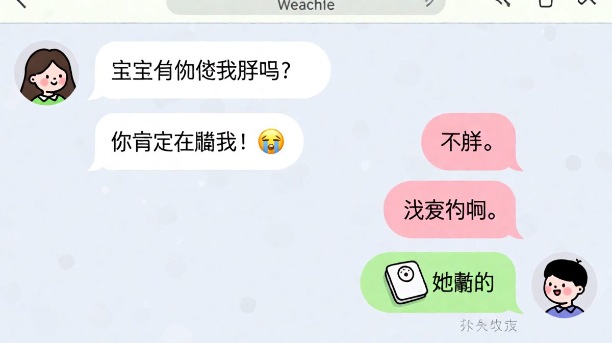 "不胖"的回答却输给了体重秤截图。