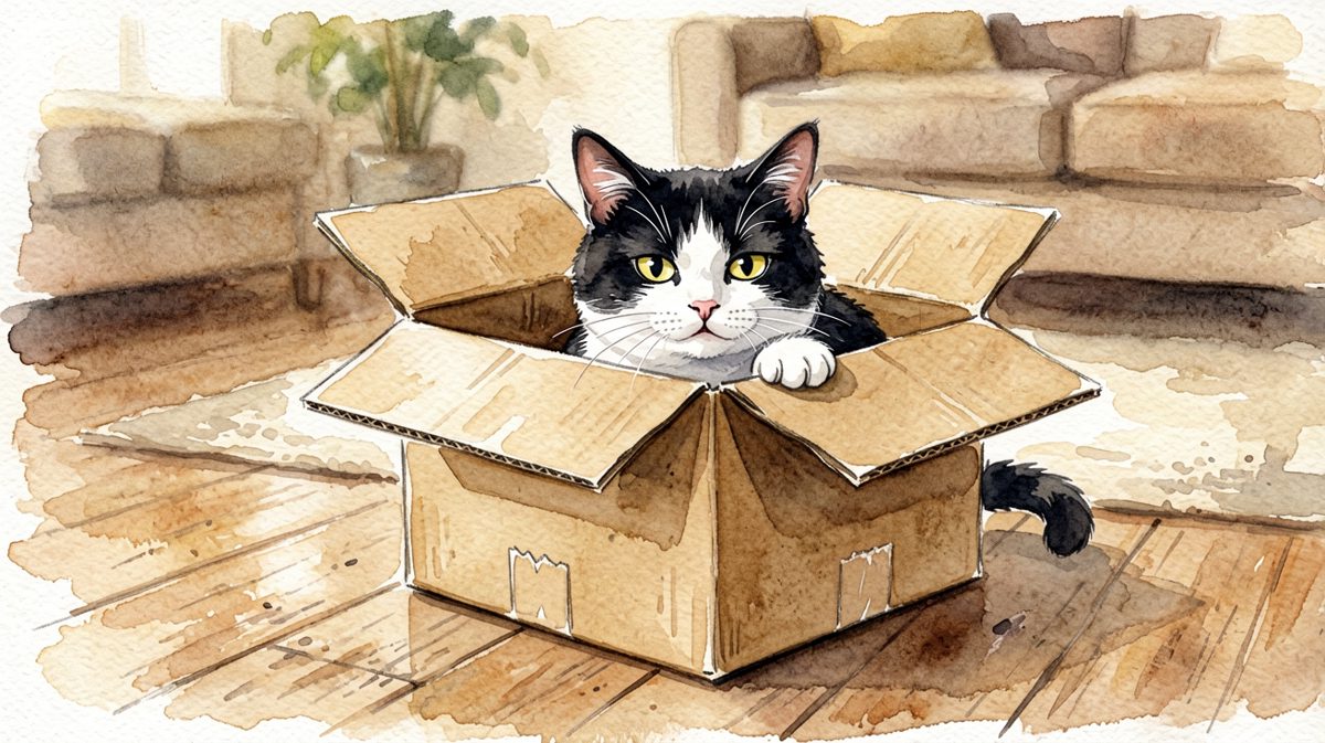 猫：只要我够瘦，箱子就是我的房子。