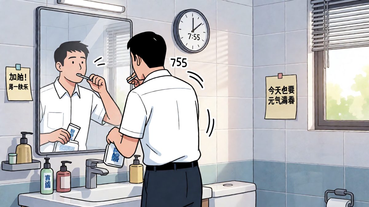 边刷牙边找钥匙，时间一分一秒流逝