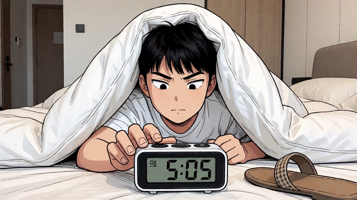 5分钟过去了……被子封印术启动！根本动不了啊！