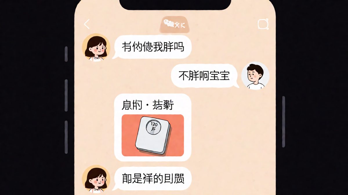 送命题现场：女生拿体重秤「证据」追击，男生靠一句万能甩锅化险为夷。
