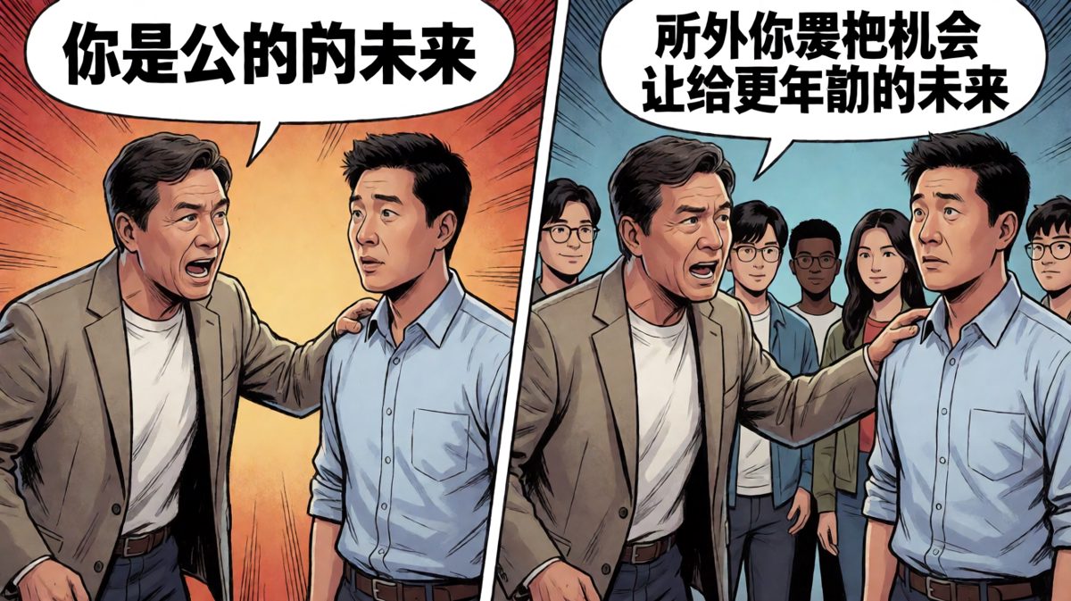 老板说我是公司未来，然后让我给更年轻的让位