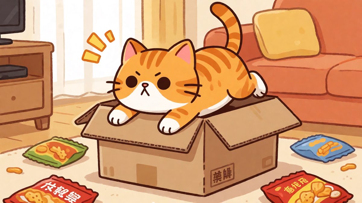 猫咪：我不是胖，是箱子不够大。