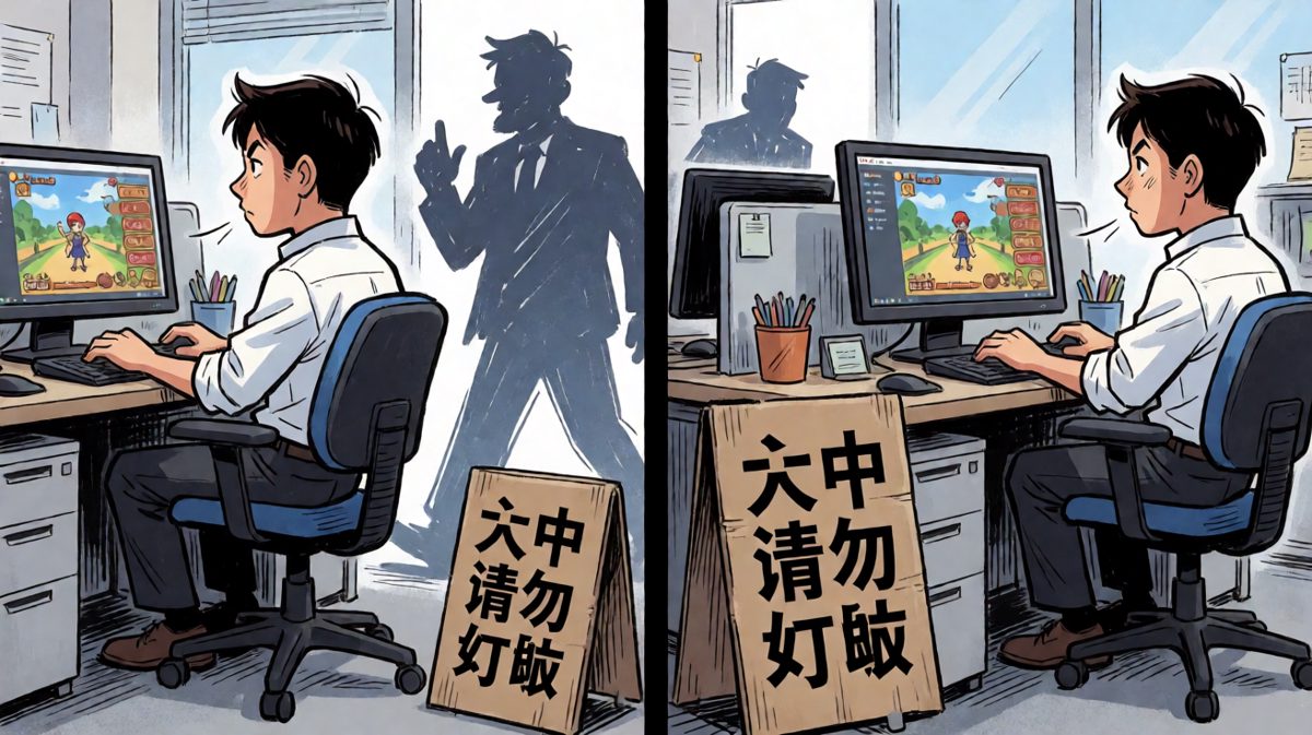 只要我键盘敲得够快，老板就看不出我在打游戏