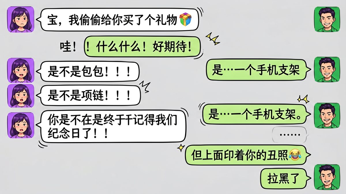 送礼惊喜变惊吓，直男的审美永远神秘