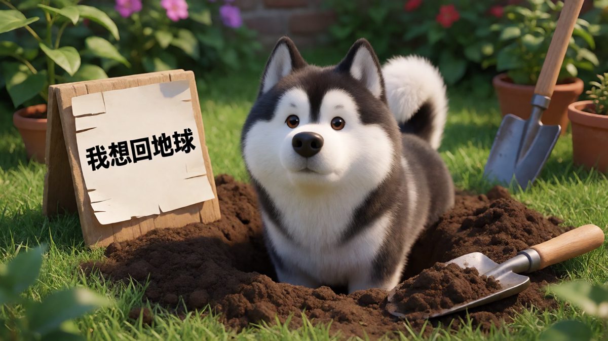 哈士奇：我只是想挖个地球出口...（现在出不去了）