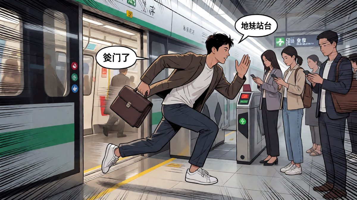 再不掉就迟到了——